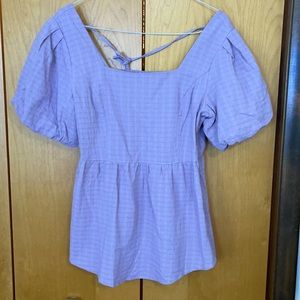 Lilac balloon sleeve blouse
